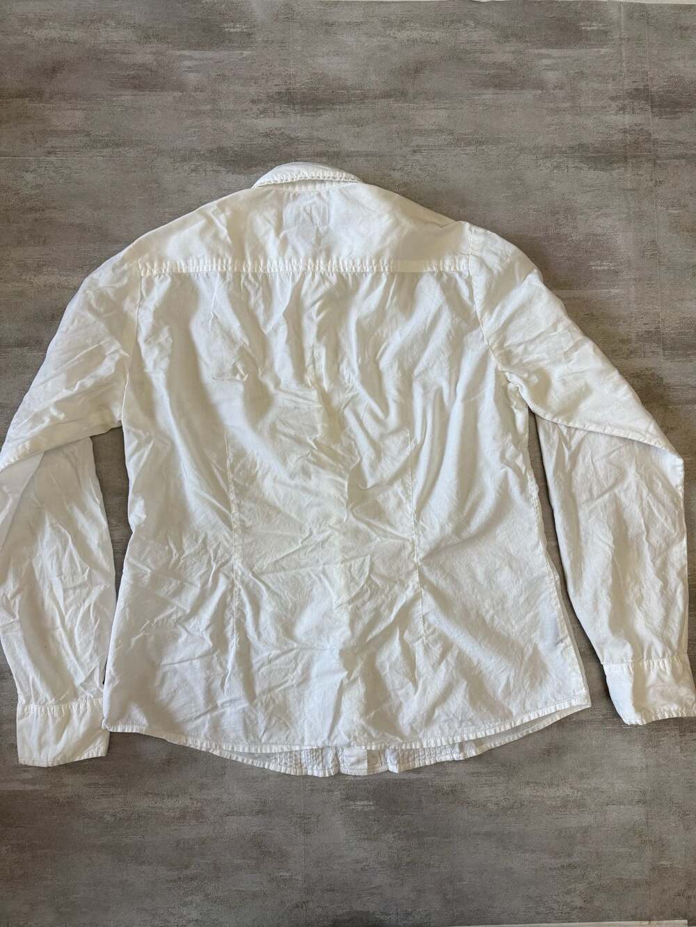 Polo Jeans Co. Ralph Lauren Women's White Cotton Pleated Front Button Down Shirt - Picture 6 of 6